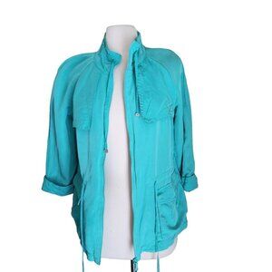 LAFAYETTE 148 NEW‎ YORK Linen Windbreaker Jacket Womens 6 Zipper Pockets